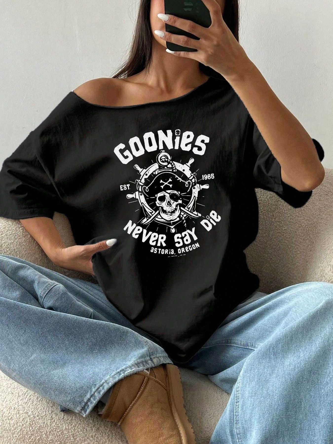 Blouse Off Shoulder - Camiseta de Algodón 100% Talla Grande